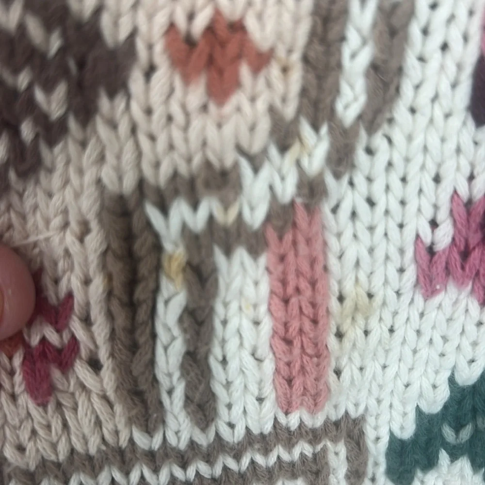 Laura Ashley Cream and Burgundy Floral Sweater - Picture 5 of 6